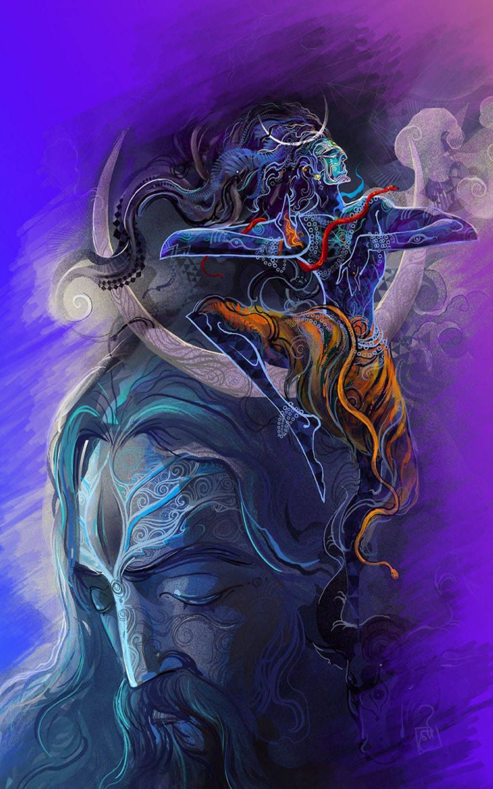 1000x1600 Download Aghori Shiva Art Wallpaper