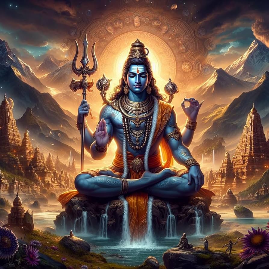 894x894 BrandCom® Majestic Lord Shiva Home Decor Wallpaper Living Room, Bedroom, Hall, Kids Room, Play Room, Temple Room PVC Vinyl Wallpaper (1.5X1.5 Feet, 45X45 Inch) : Amazon.in: Toys & Games