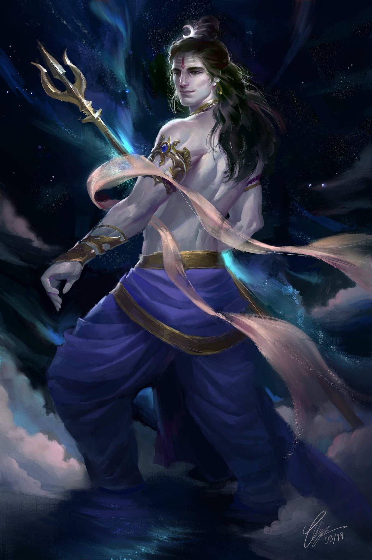 1277x1920 Download Bholenath HD Shiva Artwork Wallpaper