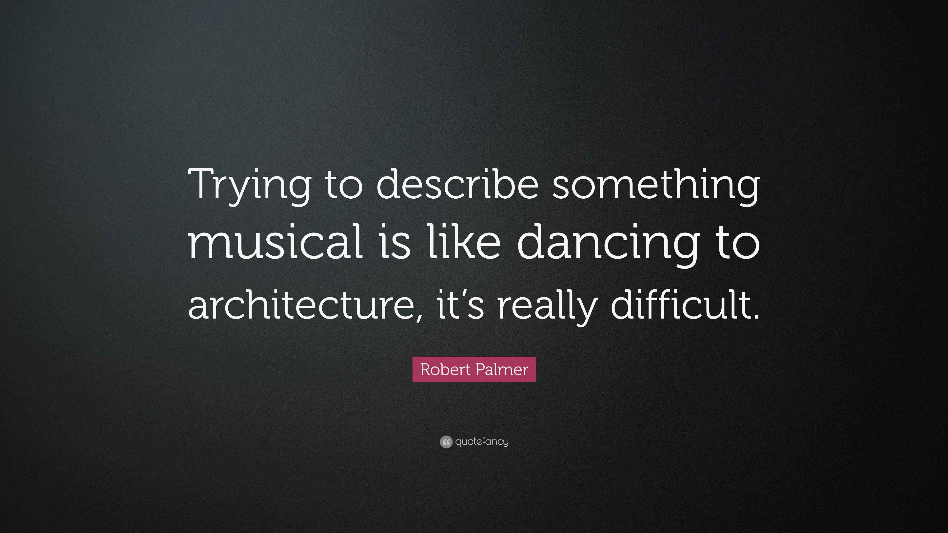 3840x2160 Robert Palmer Quote: “Trying to describe something musical is like dancing to architecture, it's really difficult.”