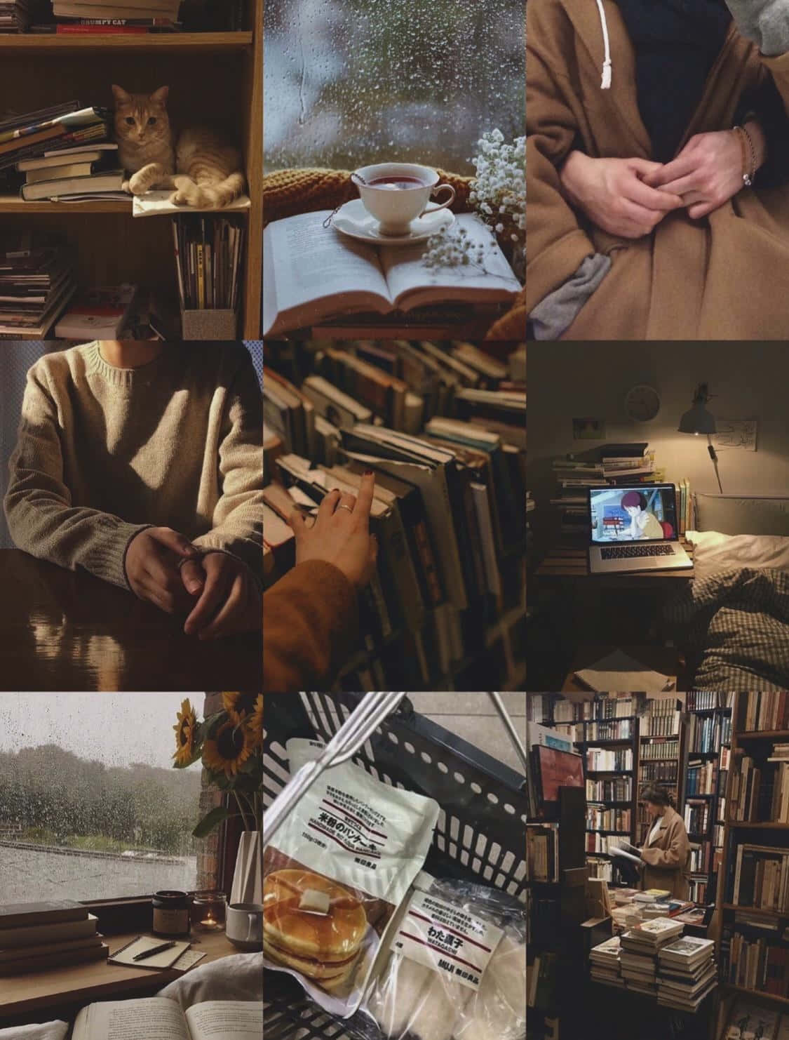 1125x1482 Download Cozy Bookish Moments_ Dark Aesthetic Wallpaper