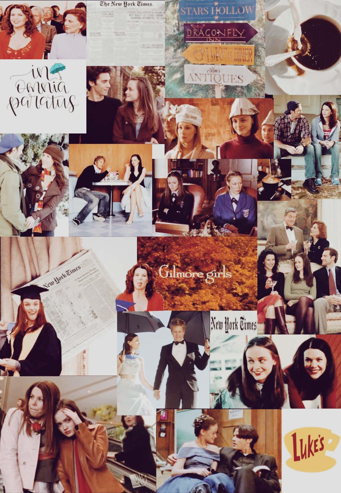 1125x1629 Download Gilmore Girls Collage Aesthetic Wallpaper