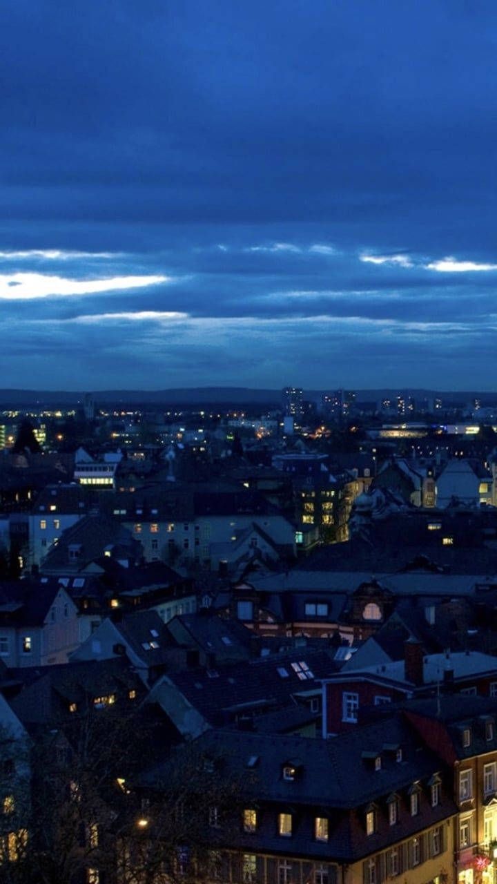 720x1280 Download Small Town Aesthetic Dark Blue HD Wallpaper
