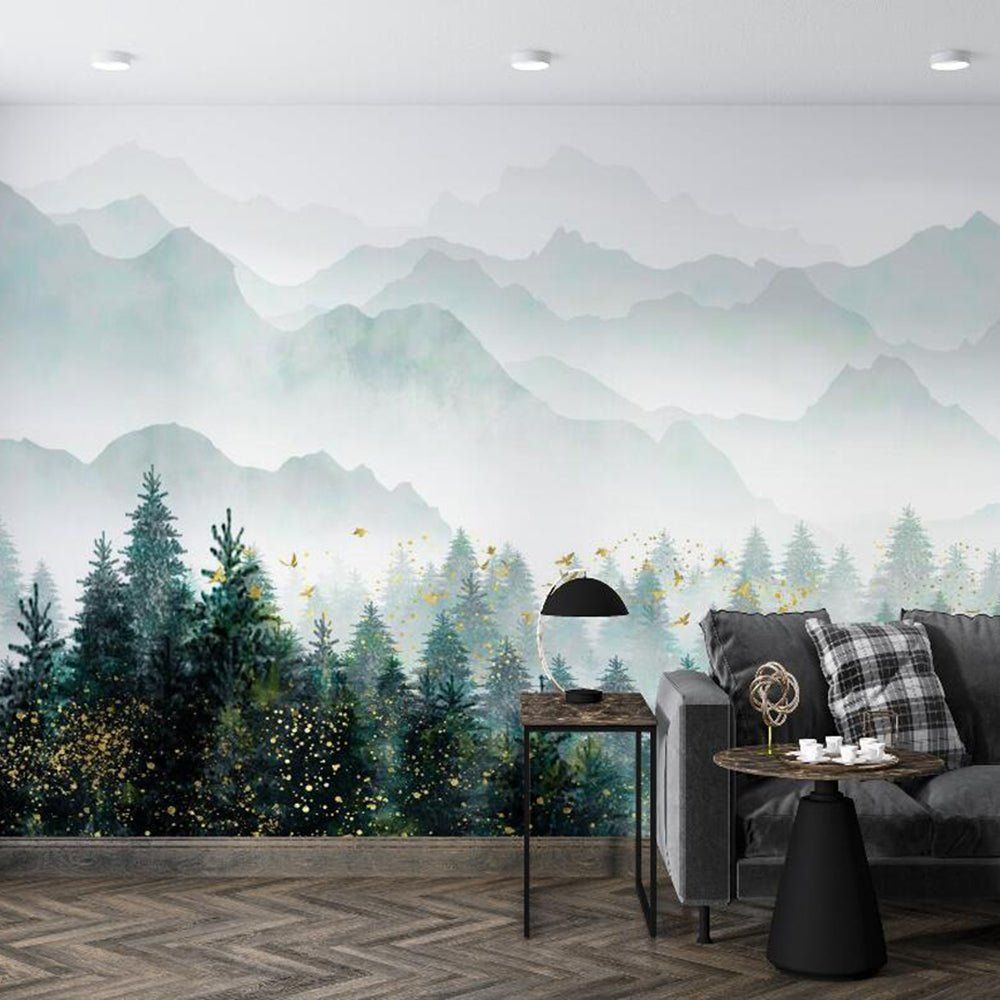 1000x1000 Forest Wallpaper Murals. Forest Mist Scenes Create a Tranquil Atmosphere