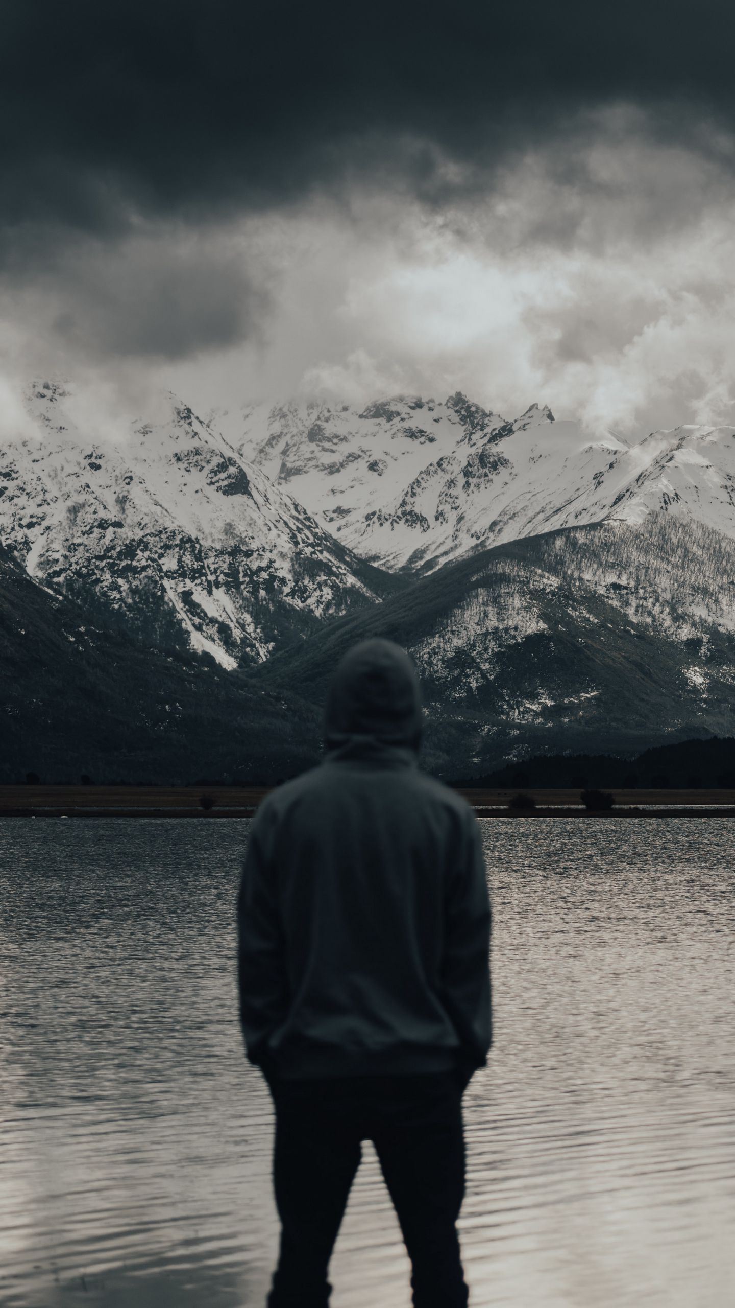1440x2560 Download wallpaper 1440x2560 man, alone, nature, mountains, lake qhd samsung galaxy s s edge, note, lg g4 HD background