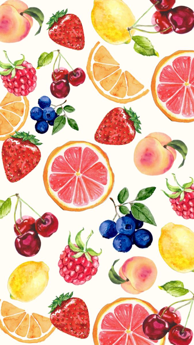 675x1200 iPhone background, iPhone wallpaper, fruit wallpaper, fruit background, fruit watercolor, fruit collage