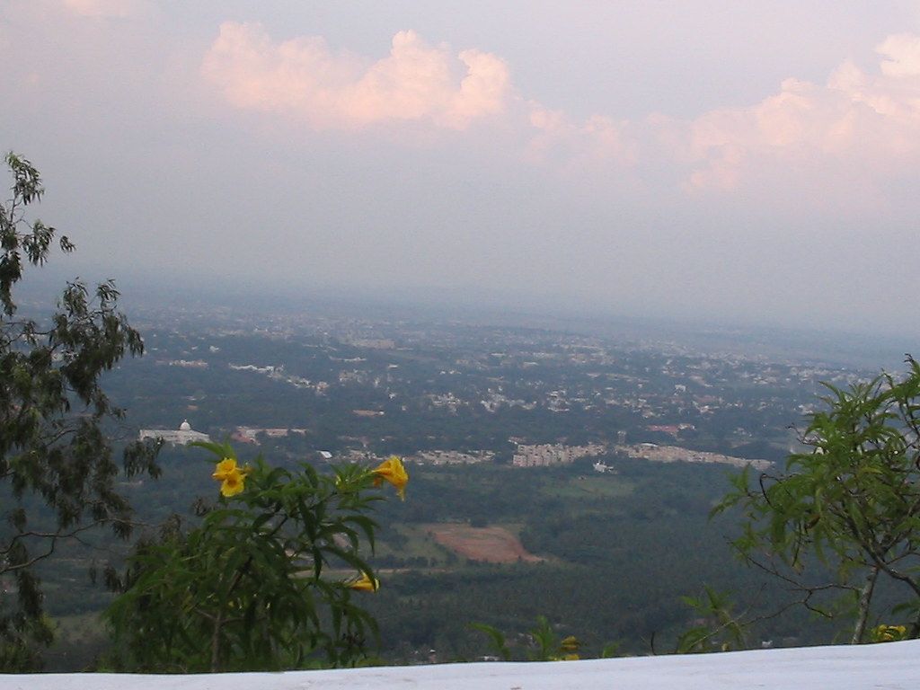 1024x768 View of Mysore from Chamundi Hill. Before the torrential ra