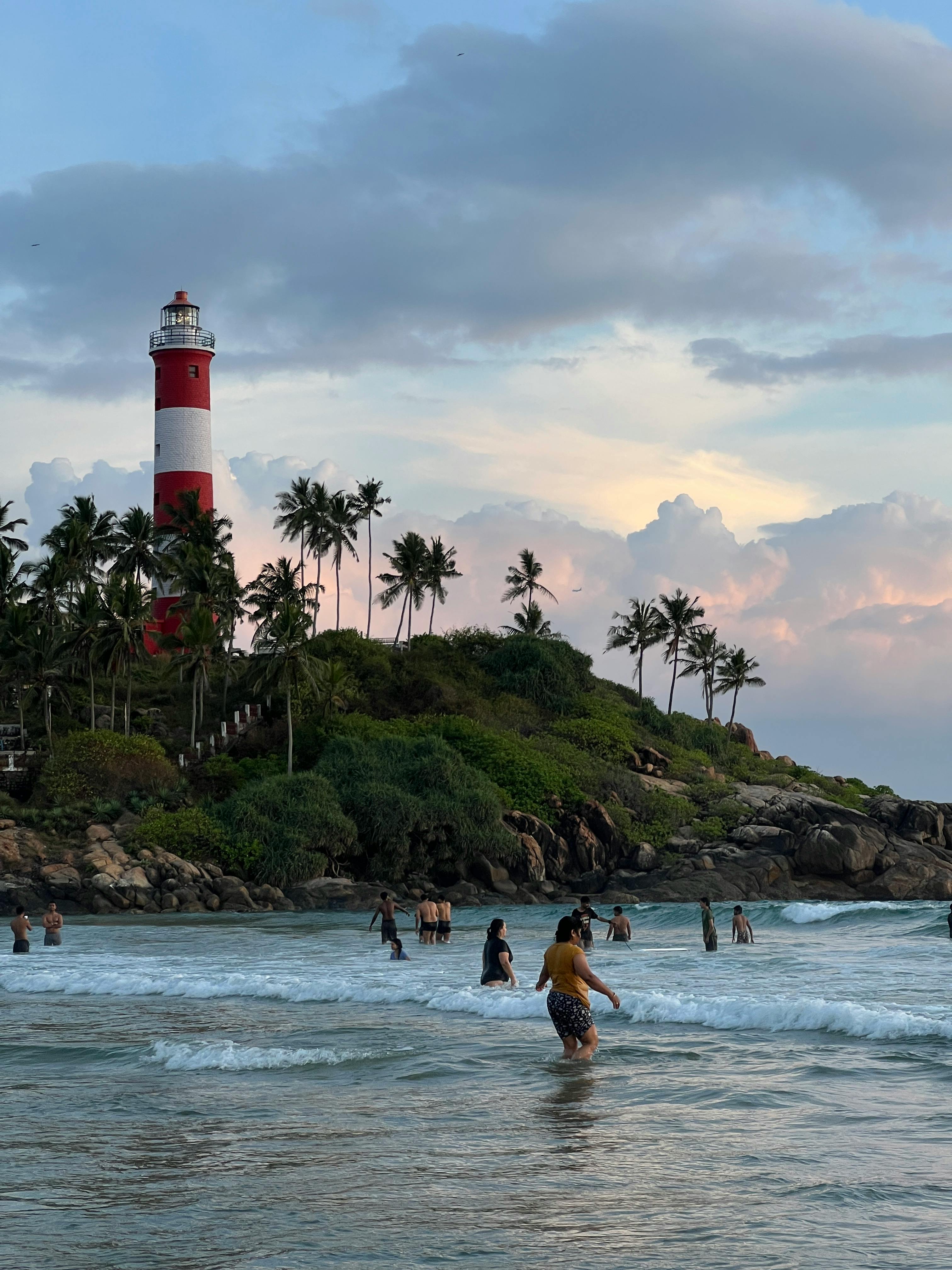 3024x4032 Kovalam Beach Lighthouse at Sunset · Free