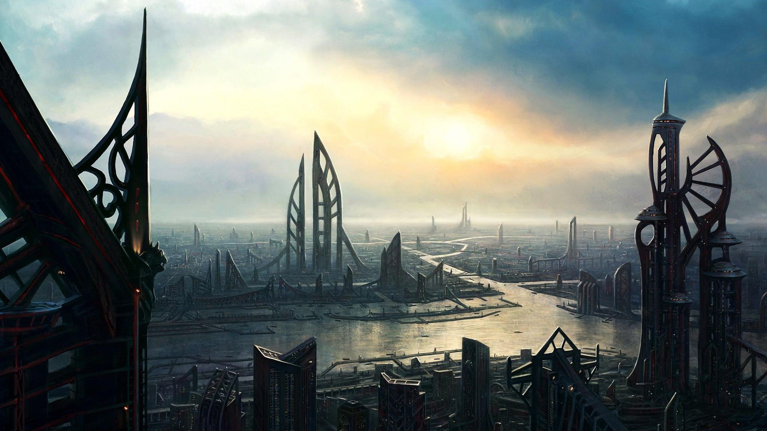 2560x1440 Dystopian Future Wallpaper