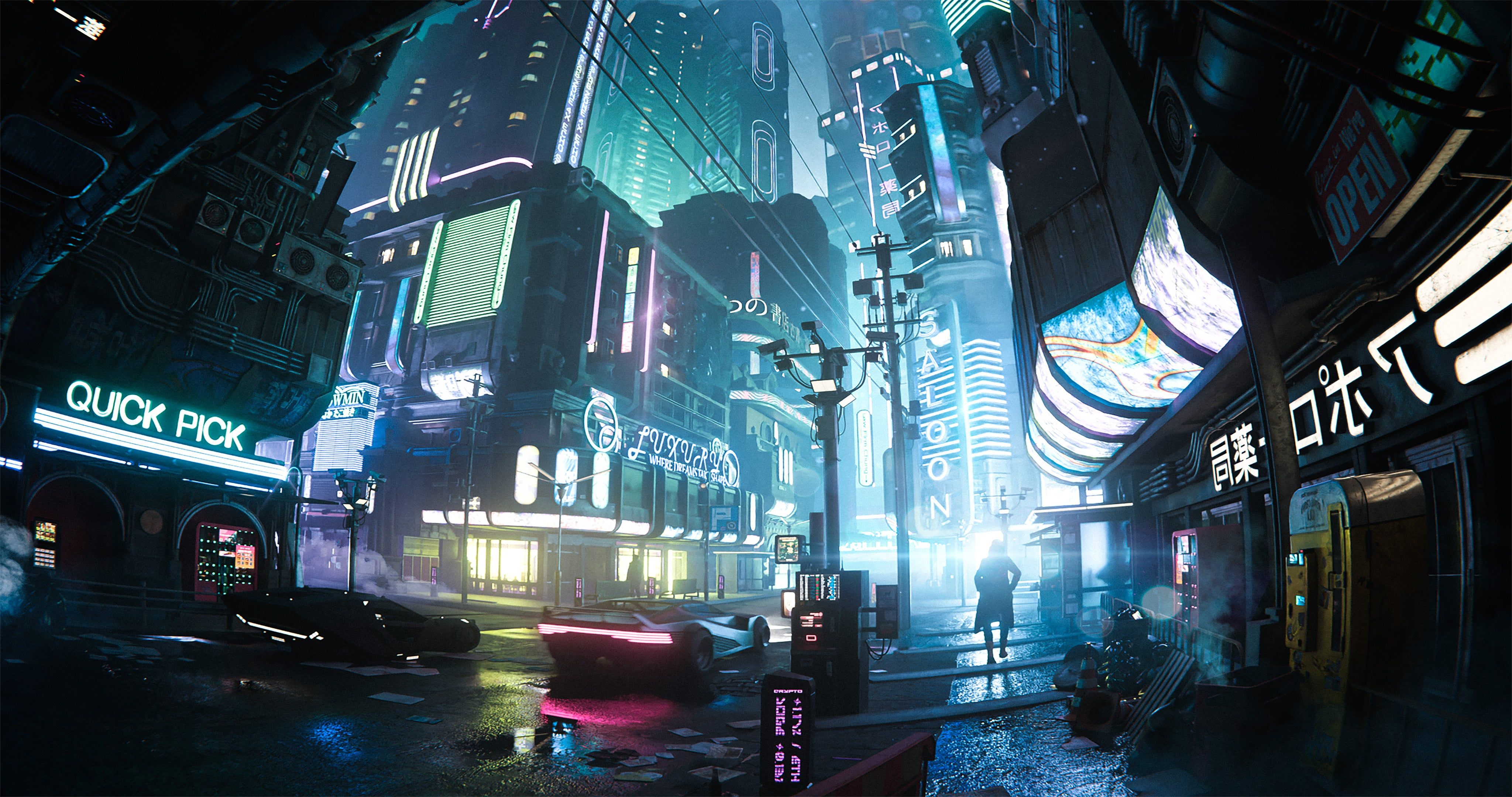 4096x2160 Neon Dystopia