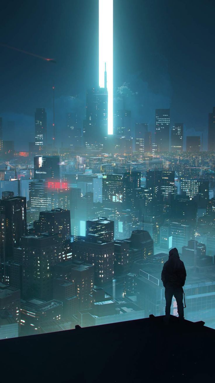736x1308 Rooftop Scifi Anonymus iPhone Wallpaper