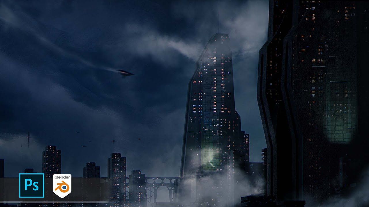 1280x720 Making A Dystopian Sci Fi Fantasy Scene In Blender And Photohop