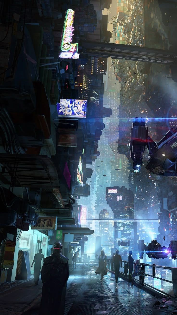 736x1307 Sci Fi. Concept Art World, Cyberpunk City, Sci Fi