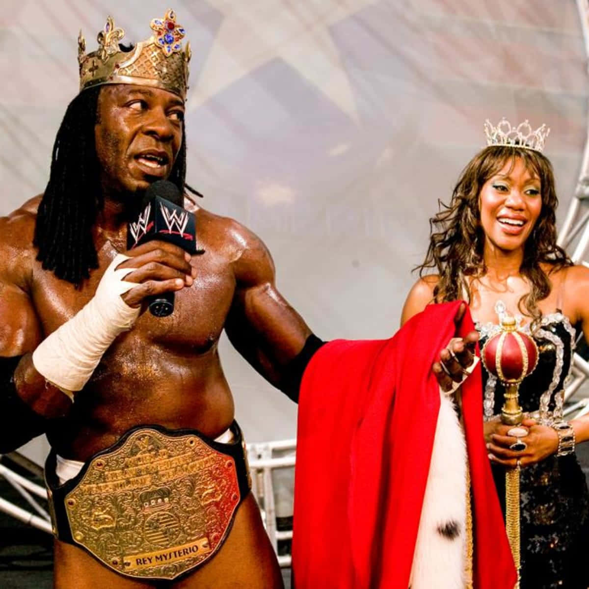 1200x1200 Download American Professional Wrestler King Booker T And Queen Sharmel Wallpaper