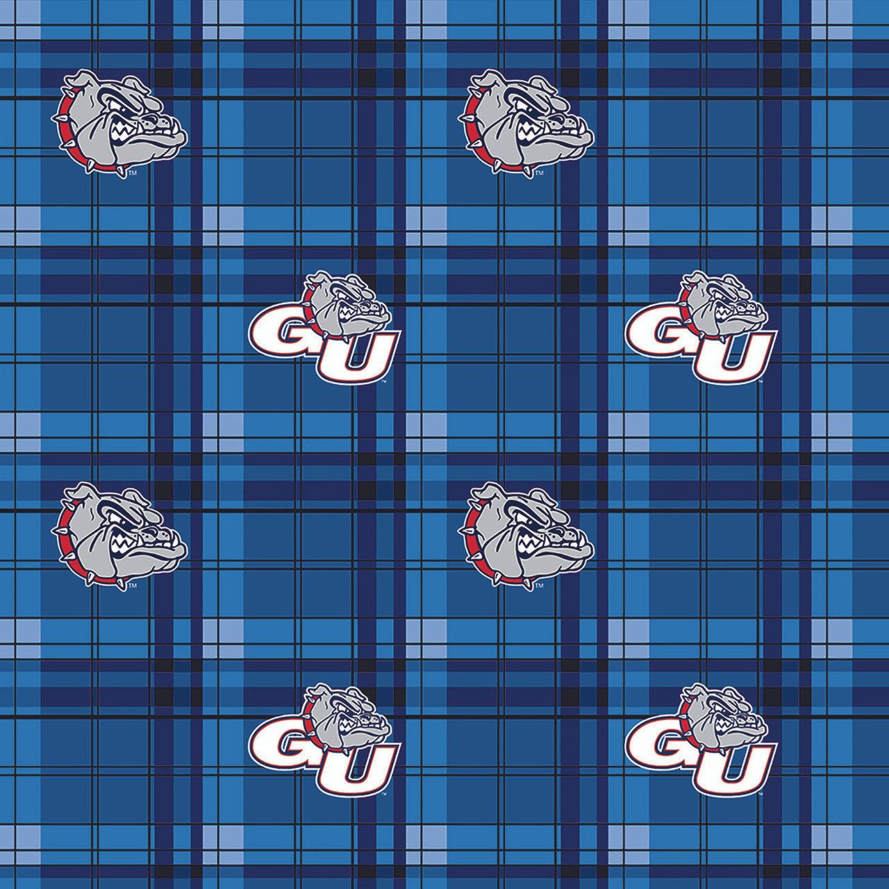 1280x1280 Gonzaga University Plaid Fleece Design Sold By The Yard