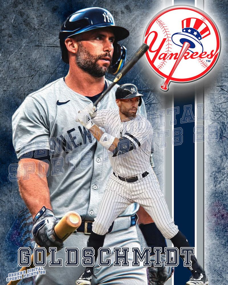 800x1000 New York Yankee Lithograph print of Paul Goldschmidt 2025