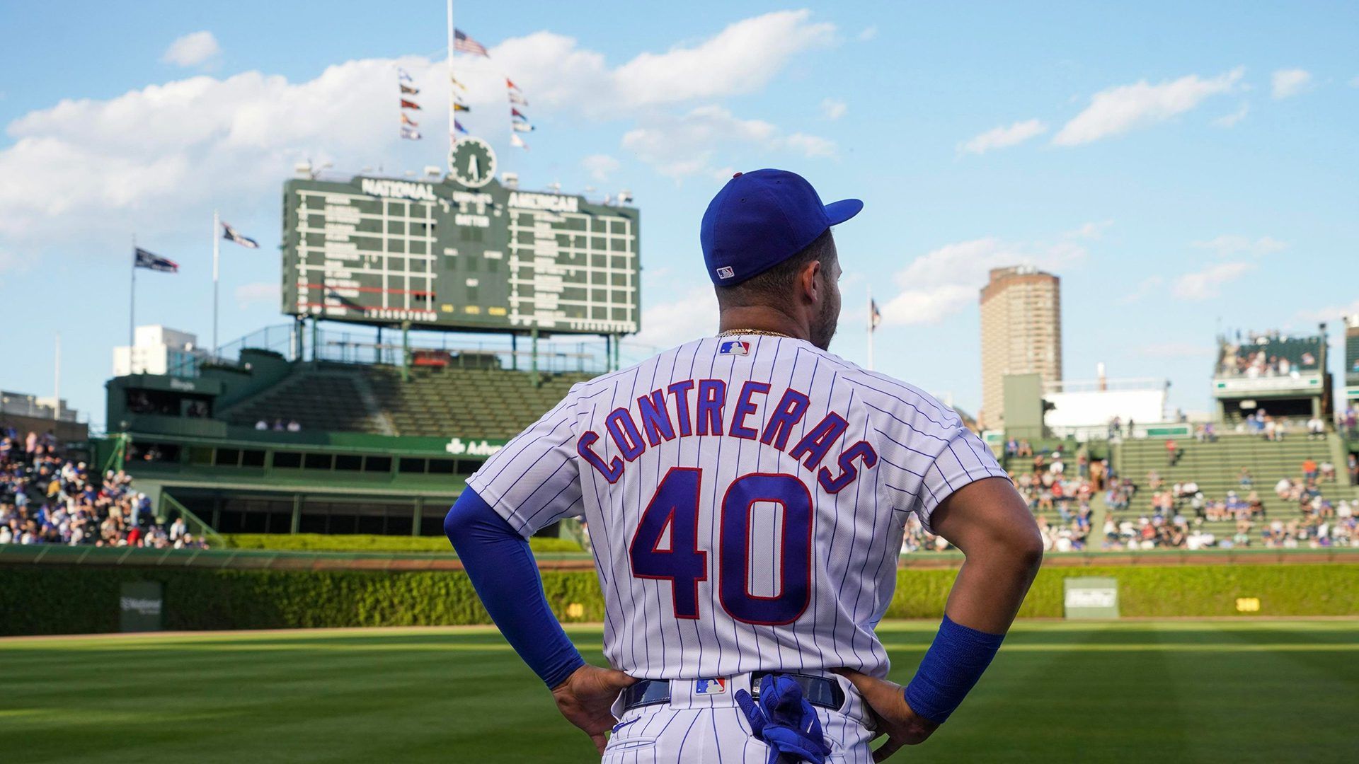 1920x1080 Willson Contreras Wrigley Field. Marquee Sports Network of the Cubs, Bears, Red Stars