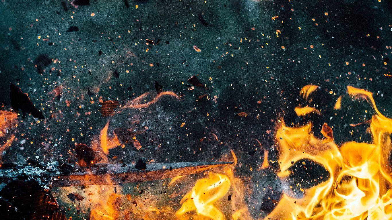 1366x768 Desktop Wallpaper Laptop Mac Macbook Air Na94 Wood Explosion Fire