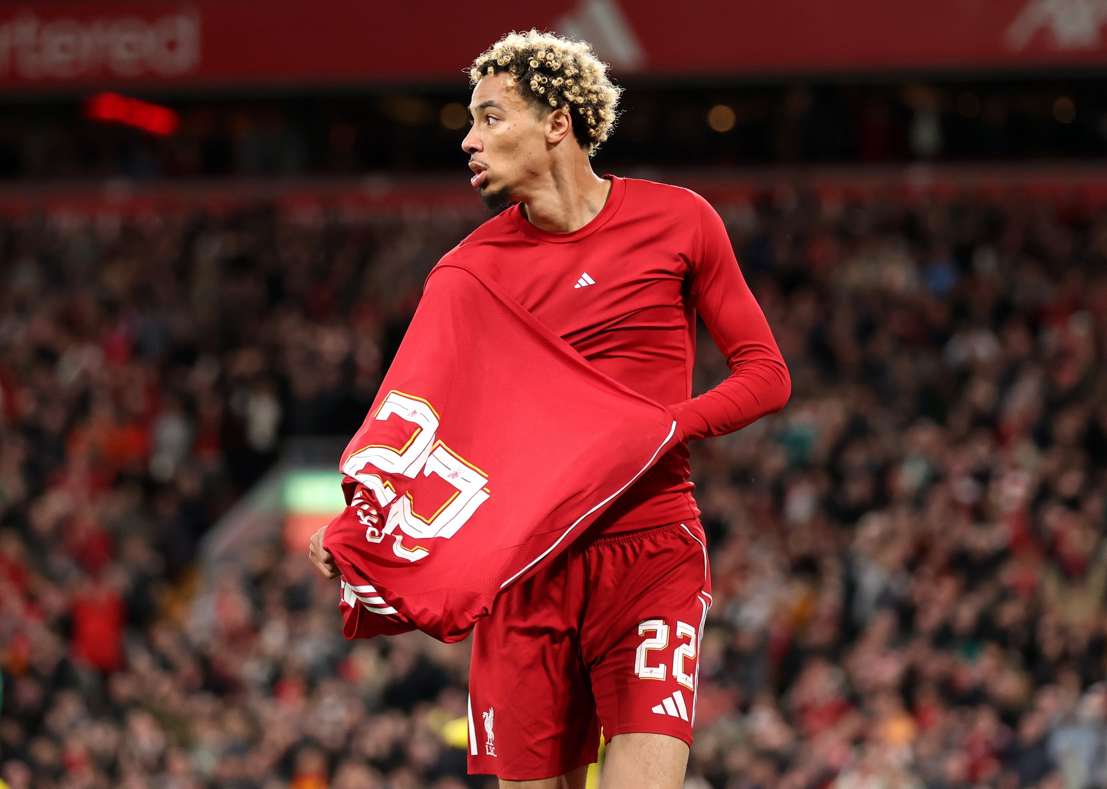 3789x2703 Hugo Ekitike explains 'stupid' and 'needless' red card for taking off shirt