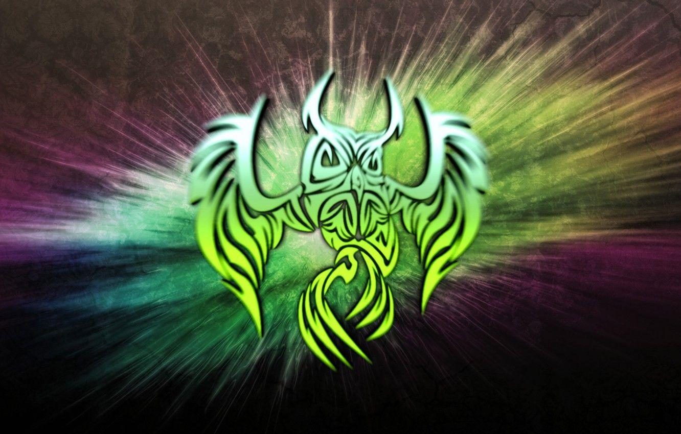 1332x850 Wallpaper Owl, Wall, The explosion, Rainbow, Tattoo, Color, Mood