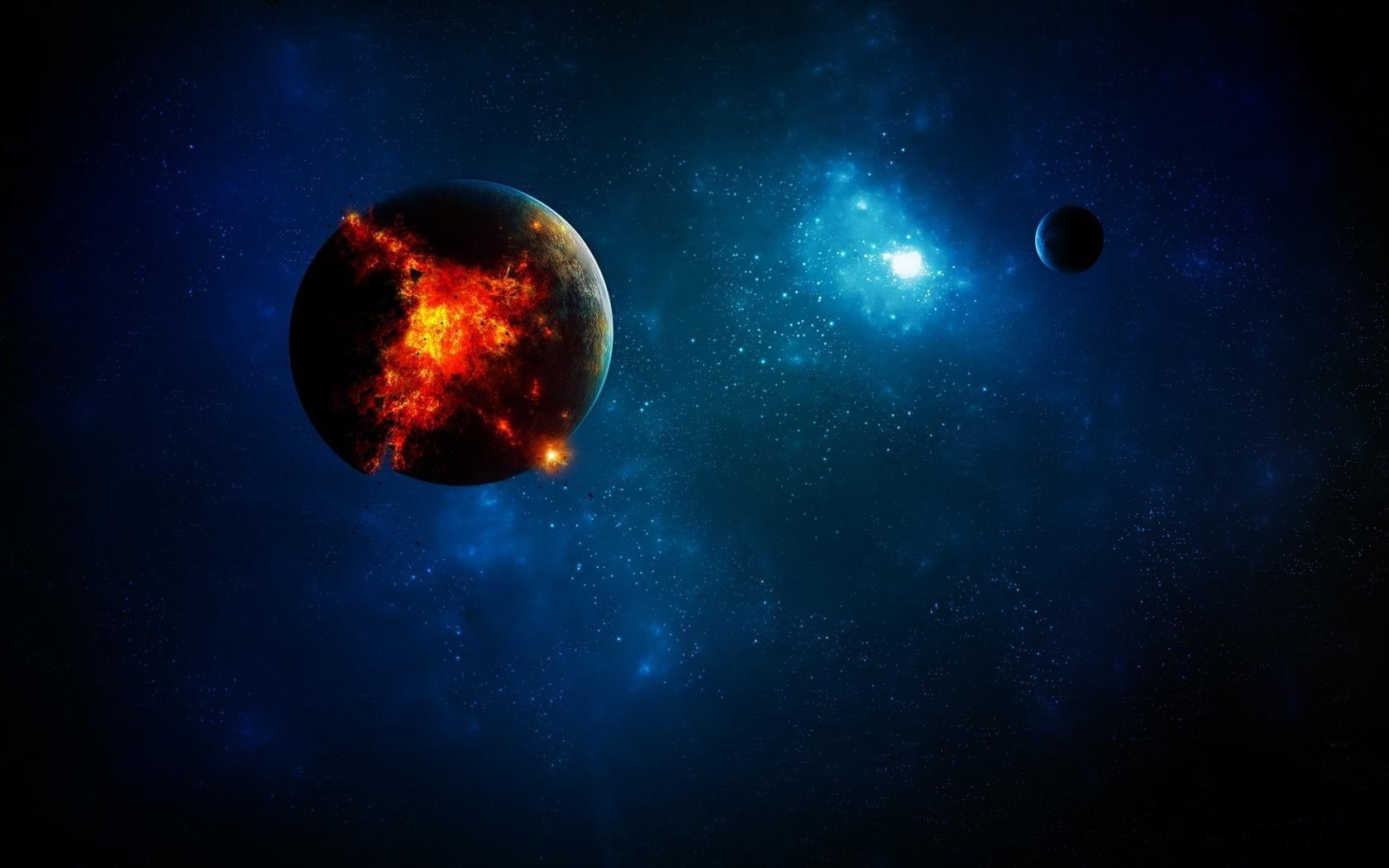 1680x1050 Universe In Planet Explosion Wallpaper