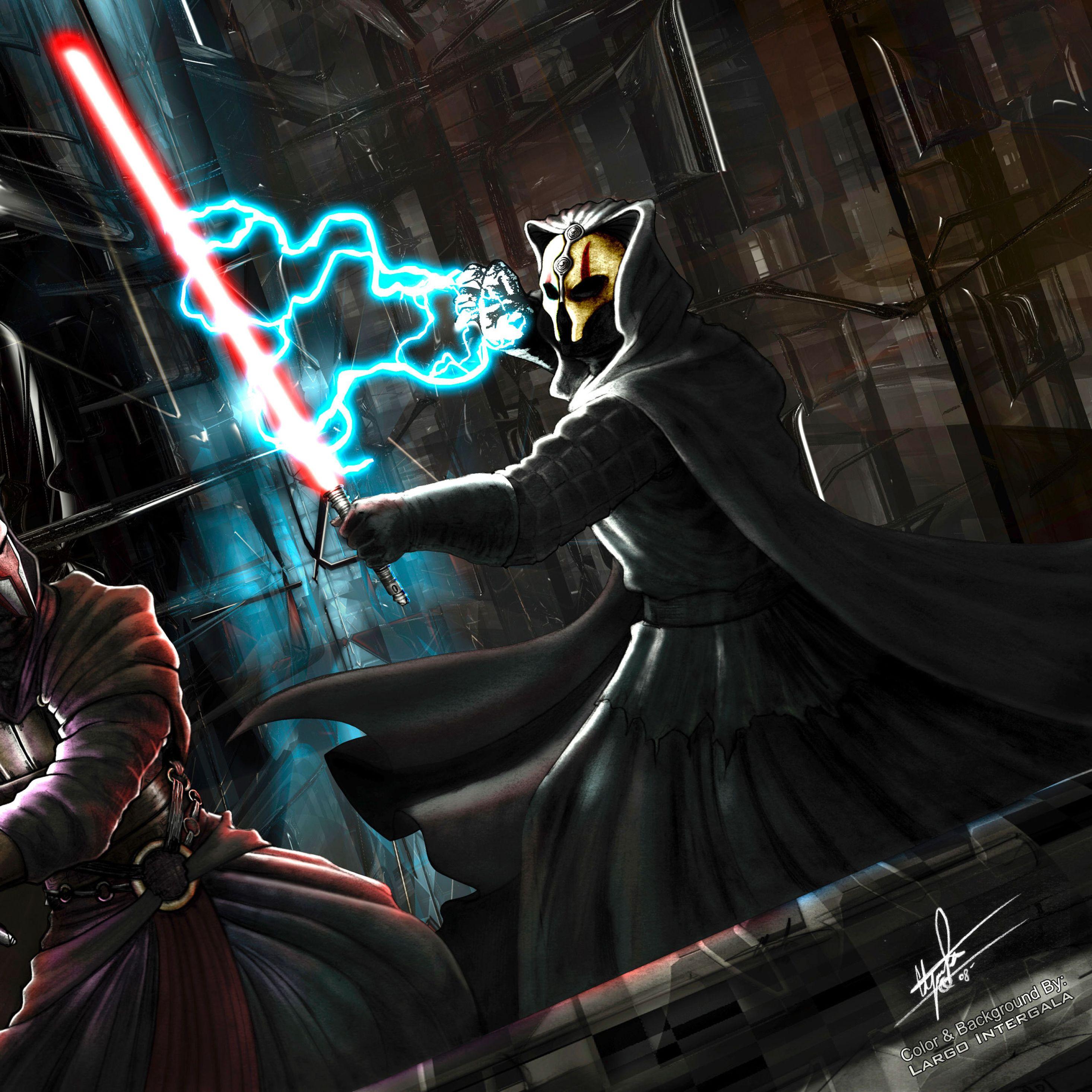 2932x2932 Knights of the Old Republic Darth vs Revan iPad Pro