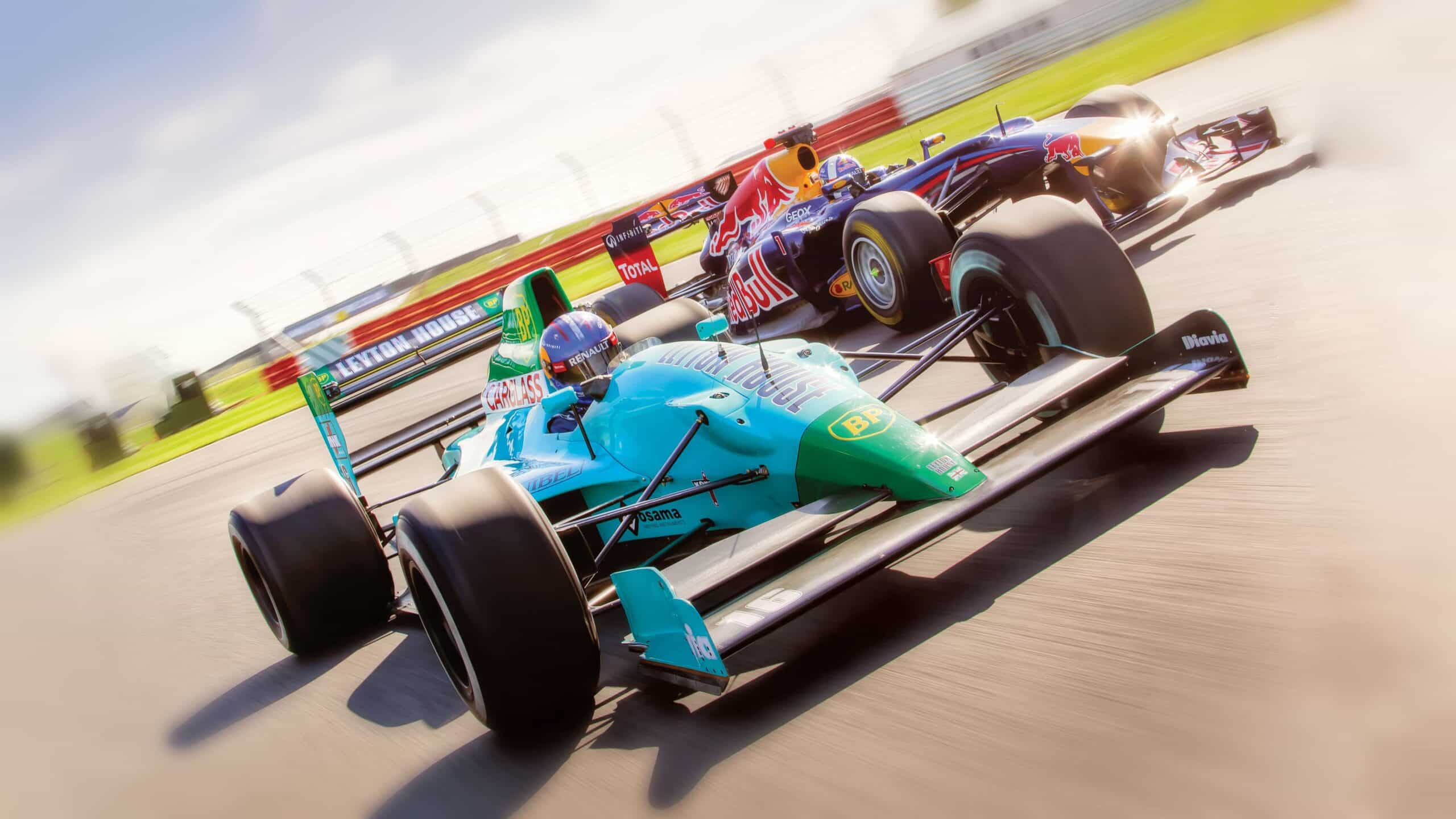 2560x1440 Adrian Newey Drives Leyton House and Red Bull RB6 F1 Cars Sport Magazine