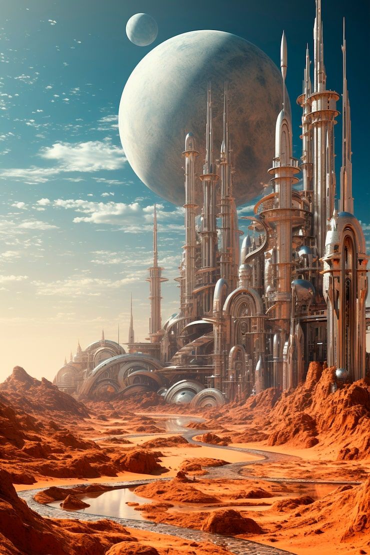 740x1110 Science fiction city wallpaper Image
