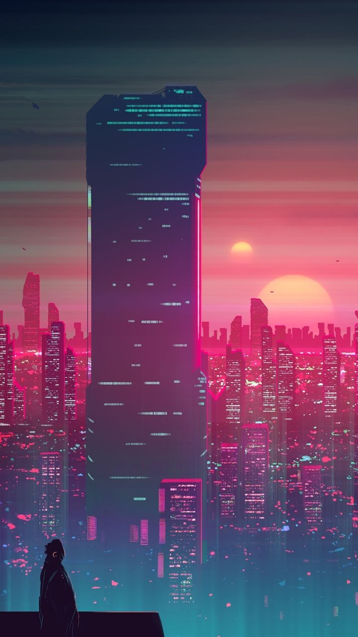 720x1280 Phone wallpaper: Sci Fi, City, Futuristic, Sunset, Skyscraper, Building 1389240