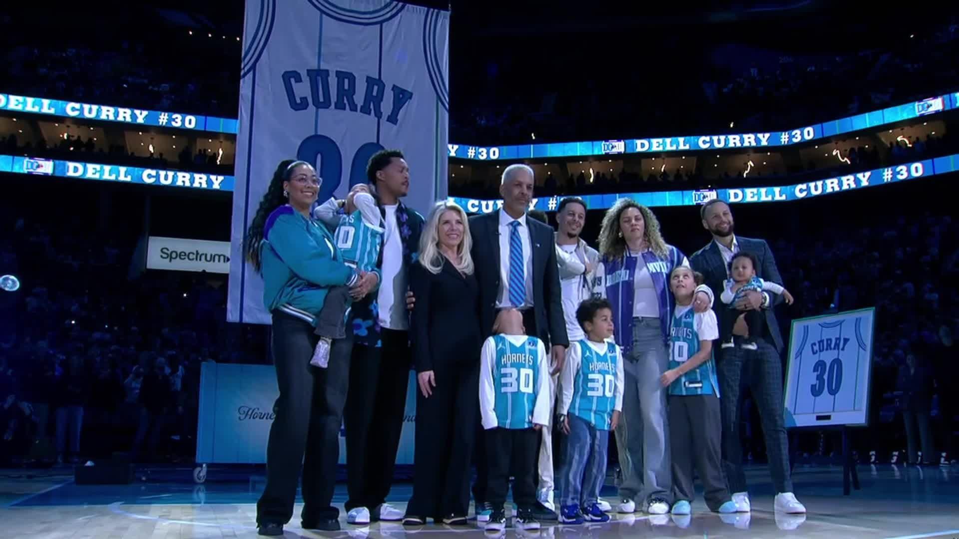 1920x1080 [Highlight Dell Curry jersey gets hanged in the rafters