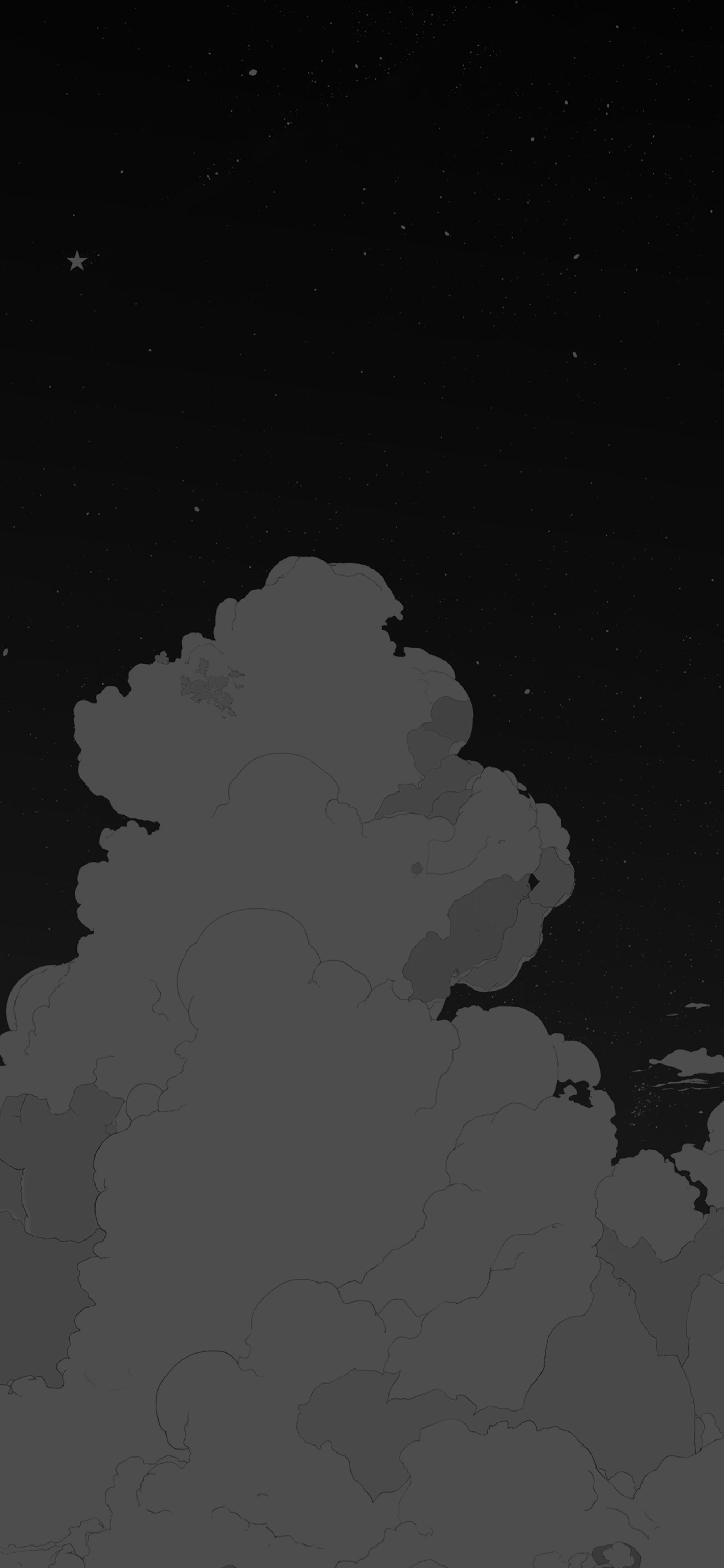 2000x4329 Minimal Black Sky & Clouds Aesthetic Wallpaper