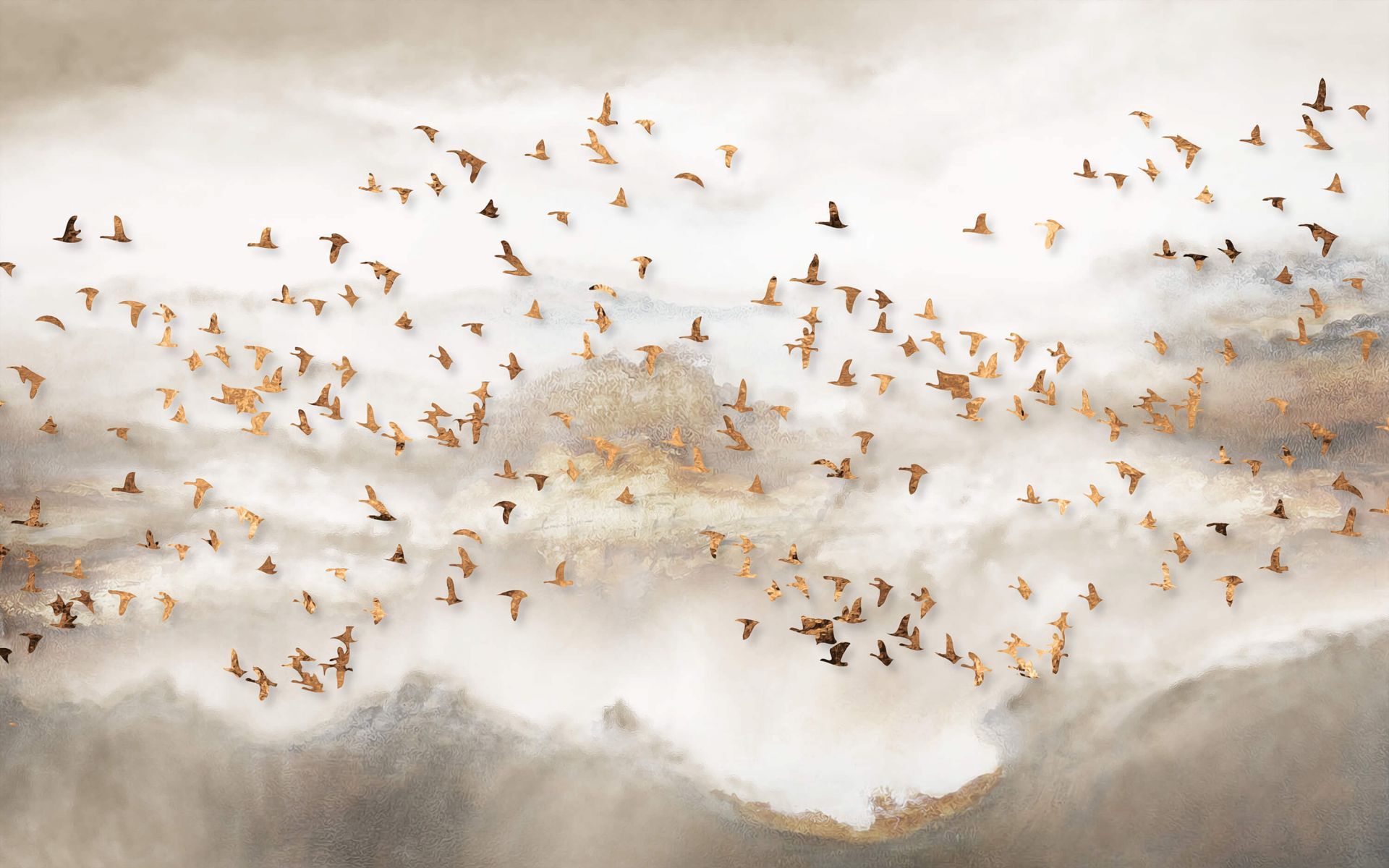 1920x1200 Swarm of birds