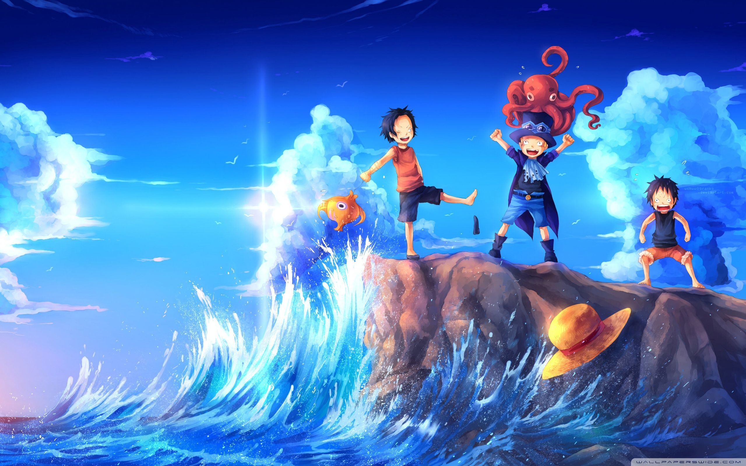 2560x1600 One Piece Art Sabo Portgas D.Ace Luffy 4K UHD Wallpaper for UltraHD Desktop and TV : Dual Monitor : Smartphone and Tablet Devices