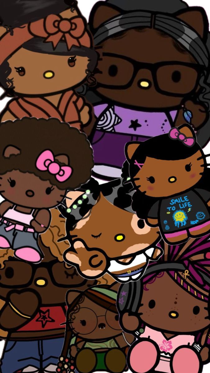 675x1200 2D cute preppy hello kitty collage