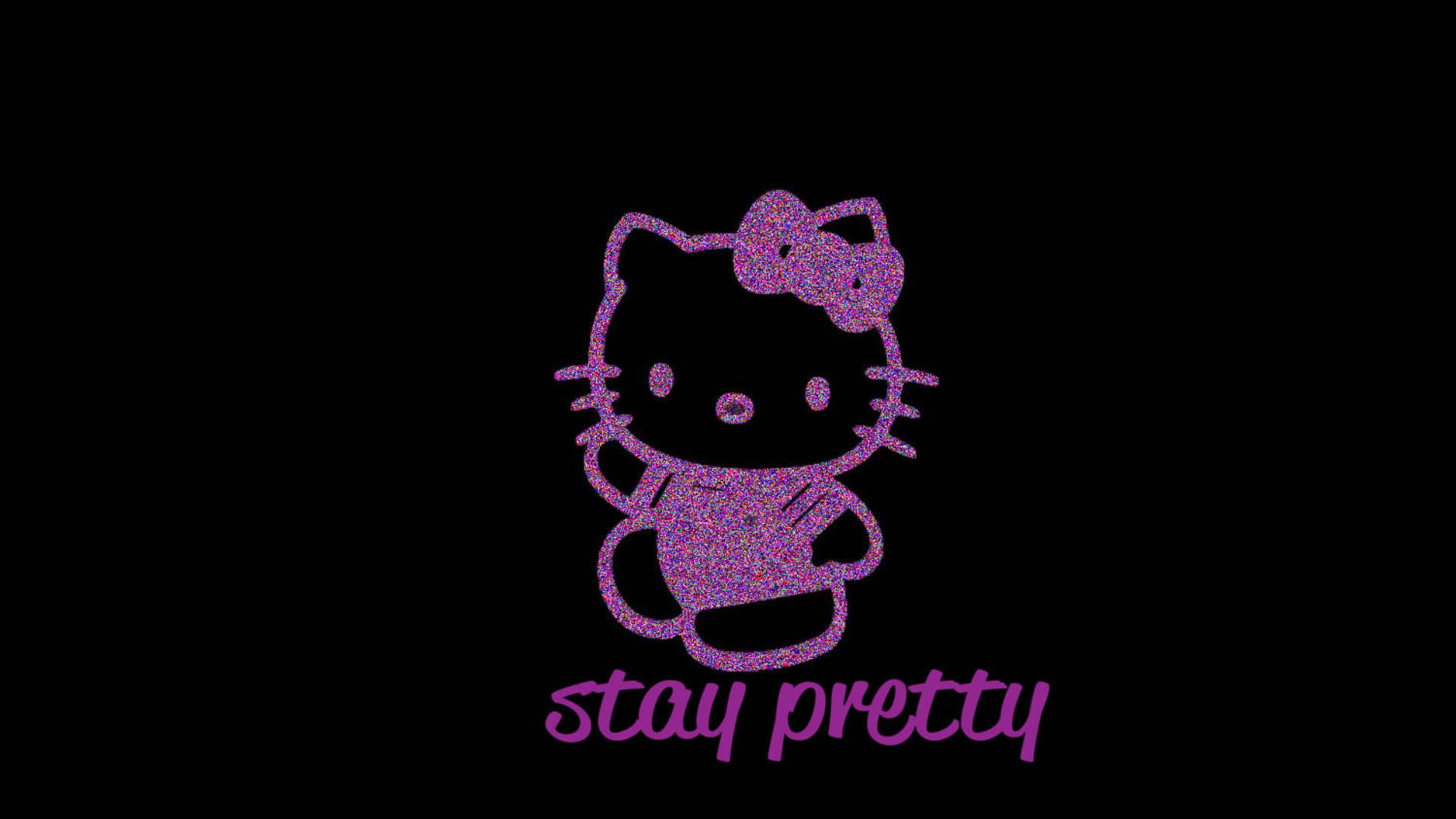 1920x1080 Black Hello Kitty Background