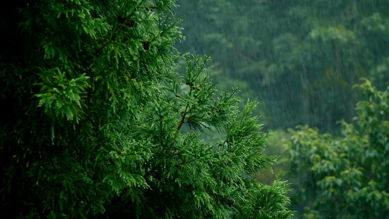 1280x720 Rainy Forest 4K Live PC Wallpaper