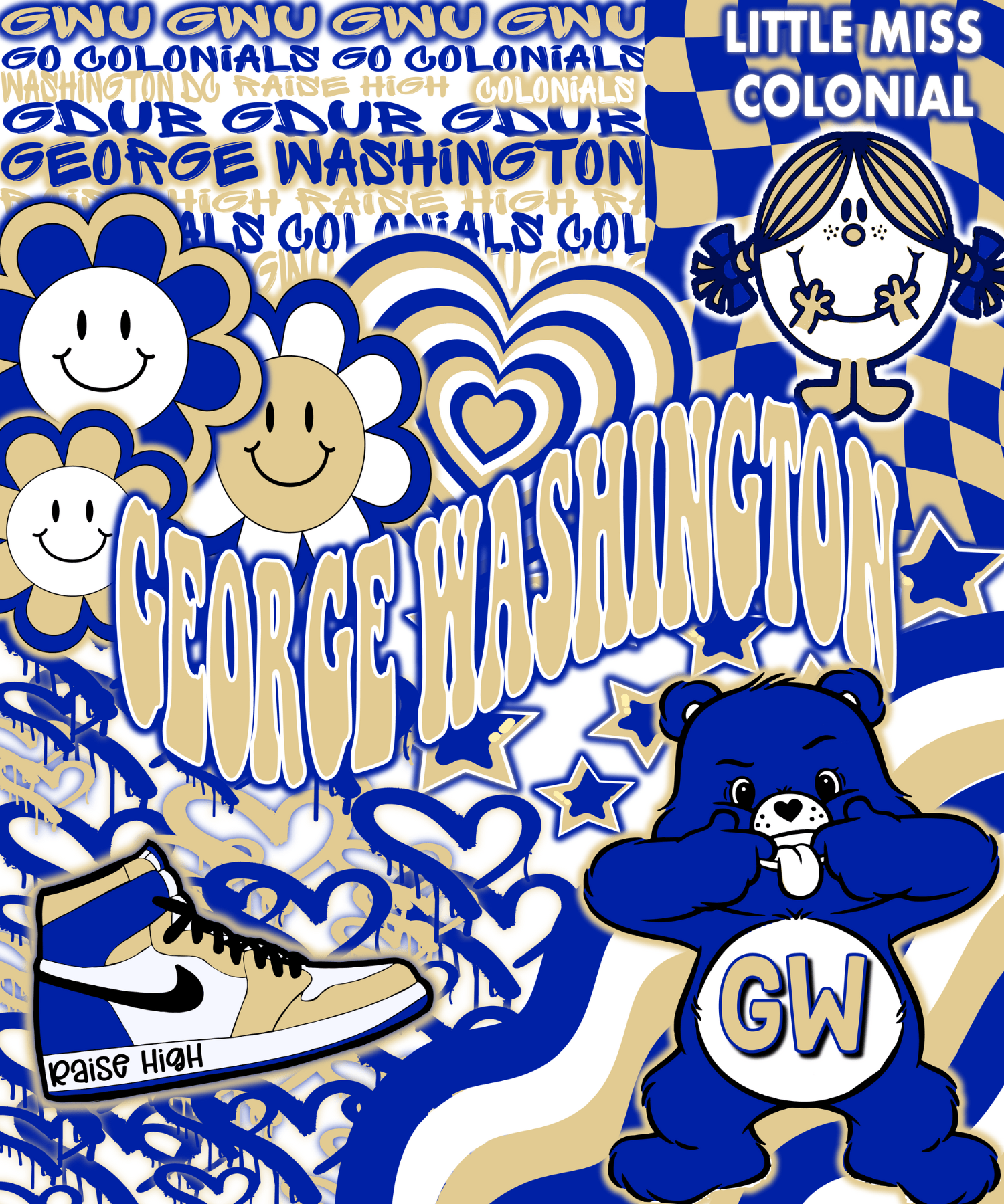 1500x1800 George Washington University Plush Blanket