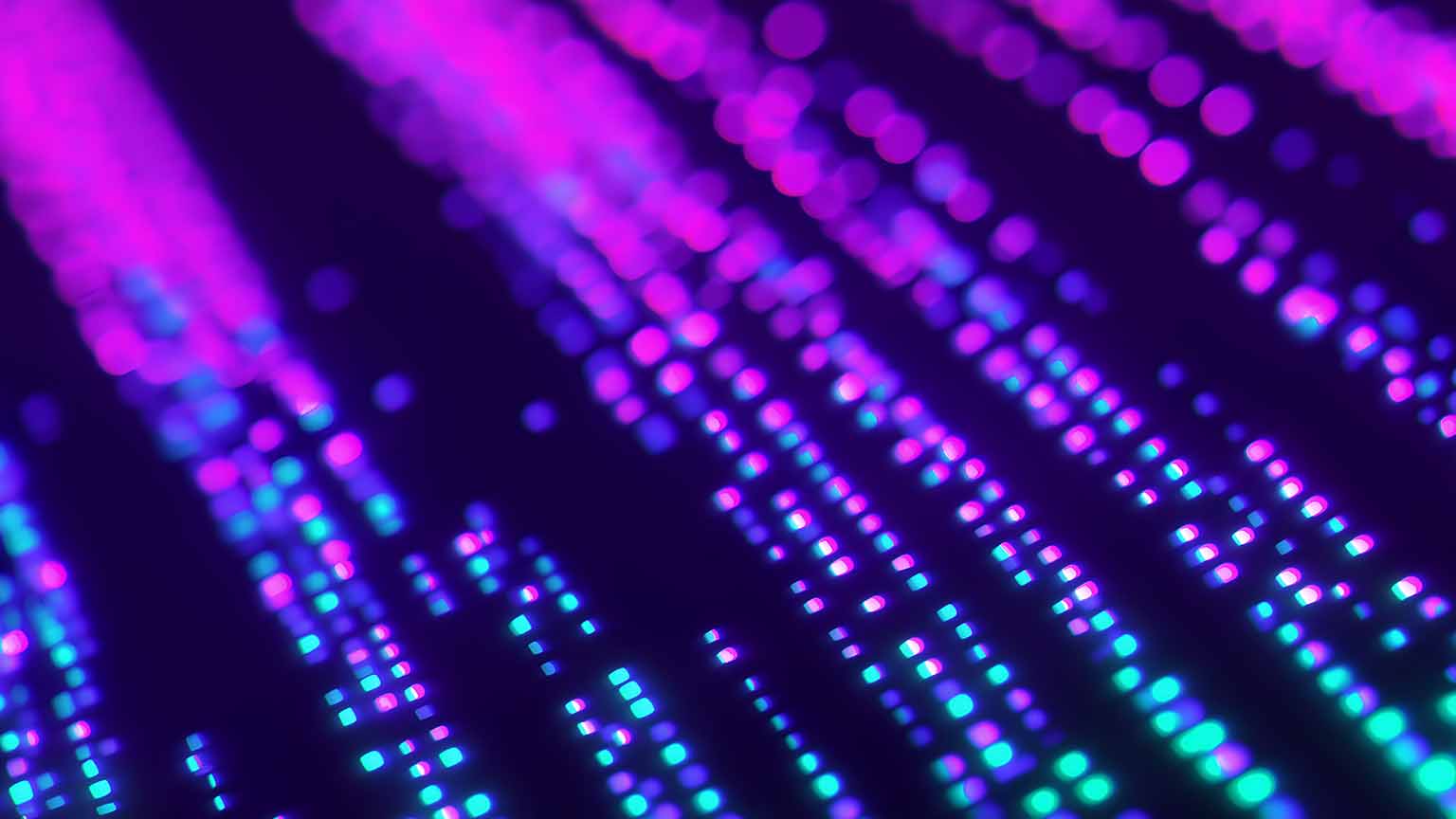 1536x864 Free Futuristic Cyber Data Stream Bokeh Desktop Wallpaper