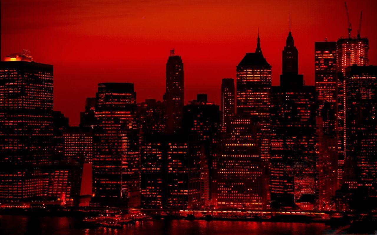 1280x800 Red New York. Sky aesthetic, Red sky, City wallpaper