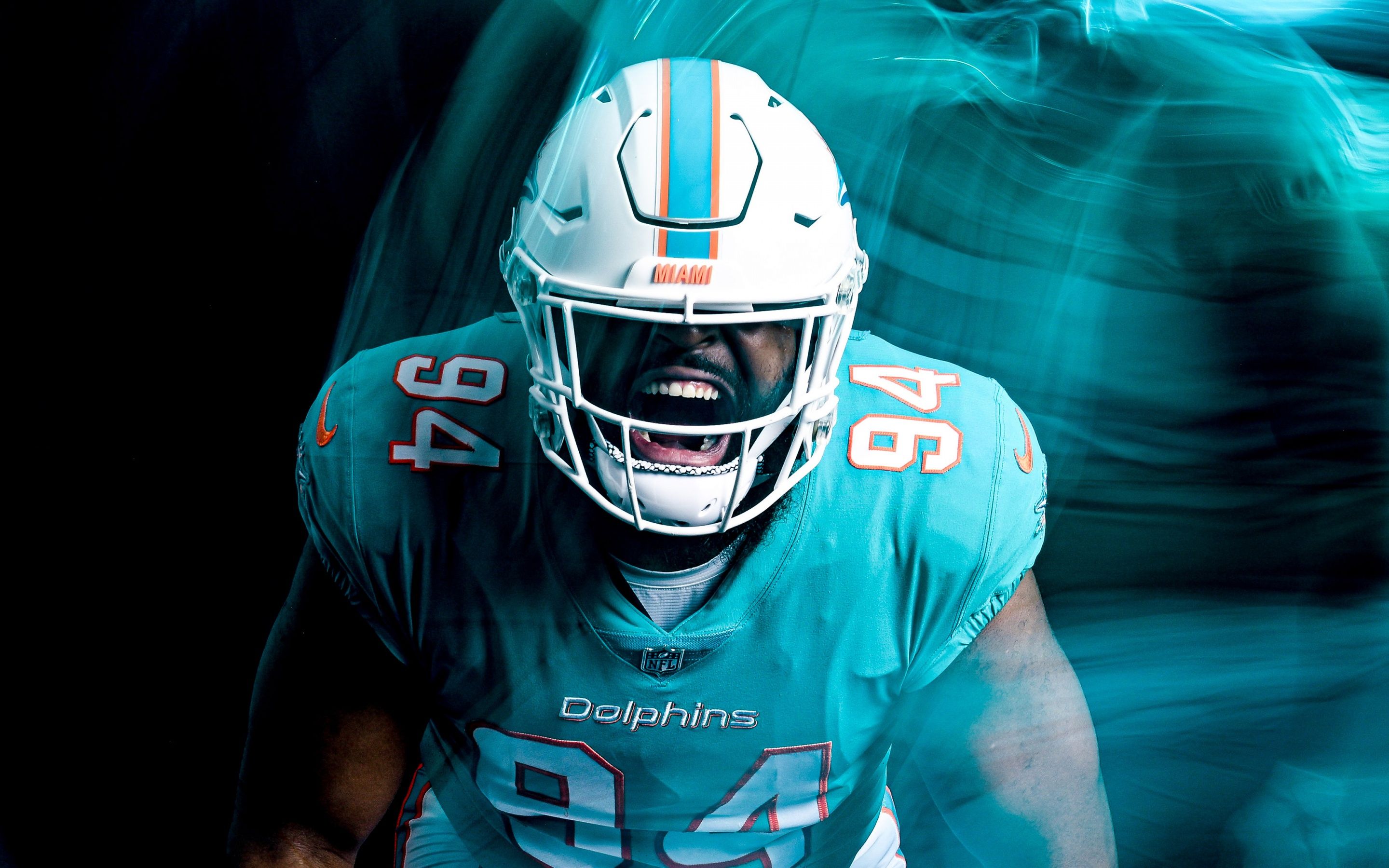 2880x1800 Miami Dolphins Wallpaper 4K, Christian Wilkins