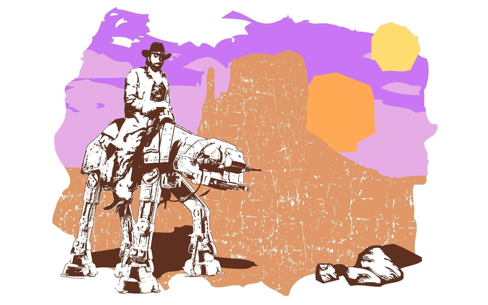 1680x1050 Chuck Norris Riding At At Wallpaperx1050