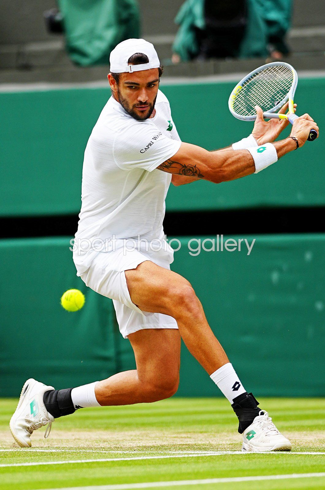 1060x1600 Matteo Berrettini Italy backhand semi final Wimbledon tennis 2021 Image