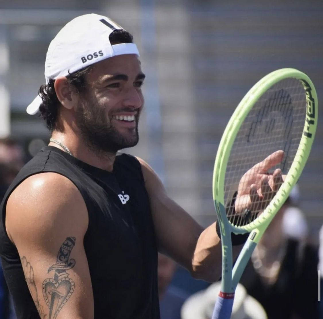 1125x1112 Download Matteo Berrettini With Huge Smile Wallpaper