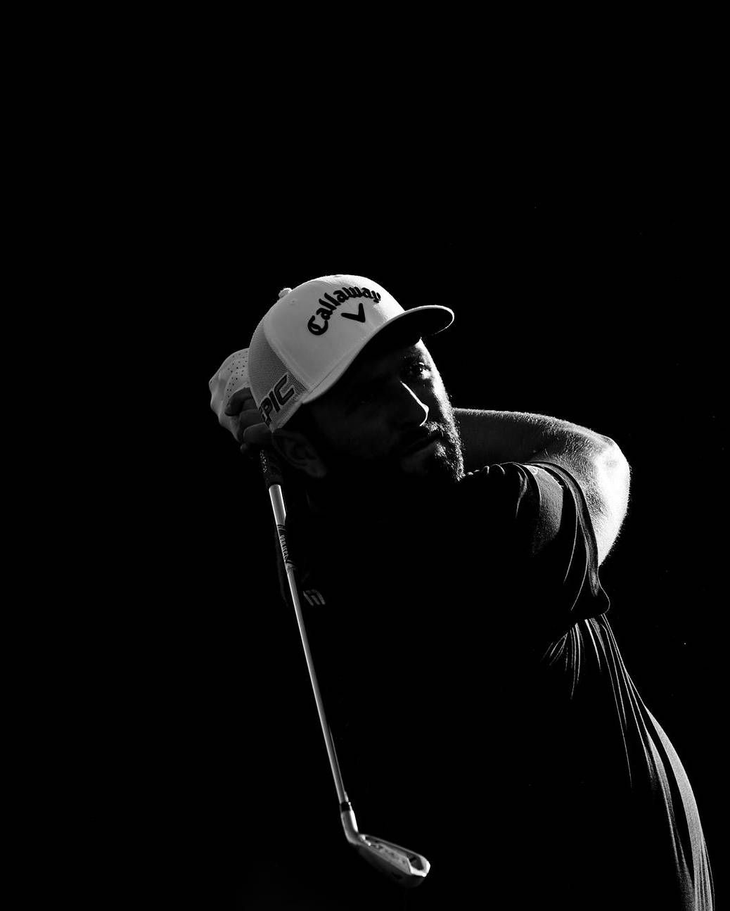 1038x1295 Download Jon Rahm's Black And White Photo Wallpaper