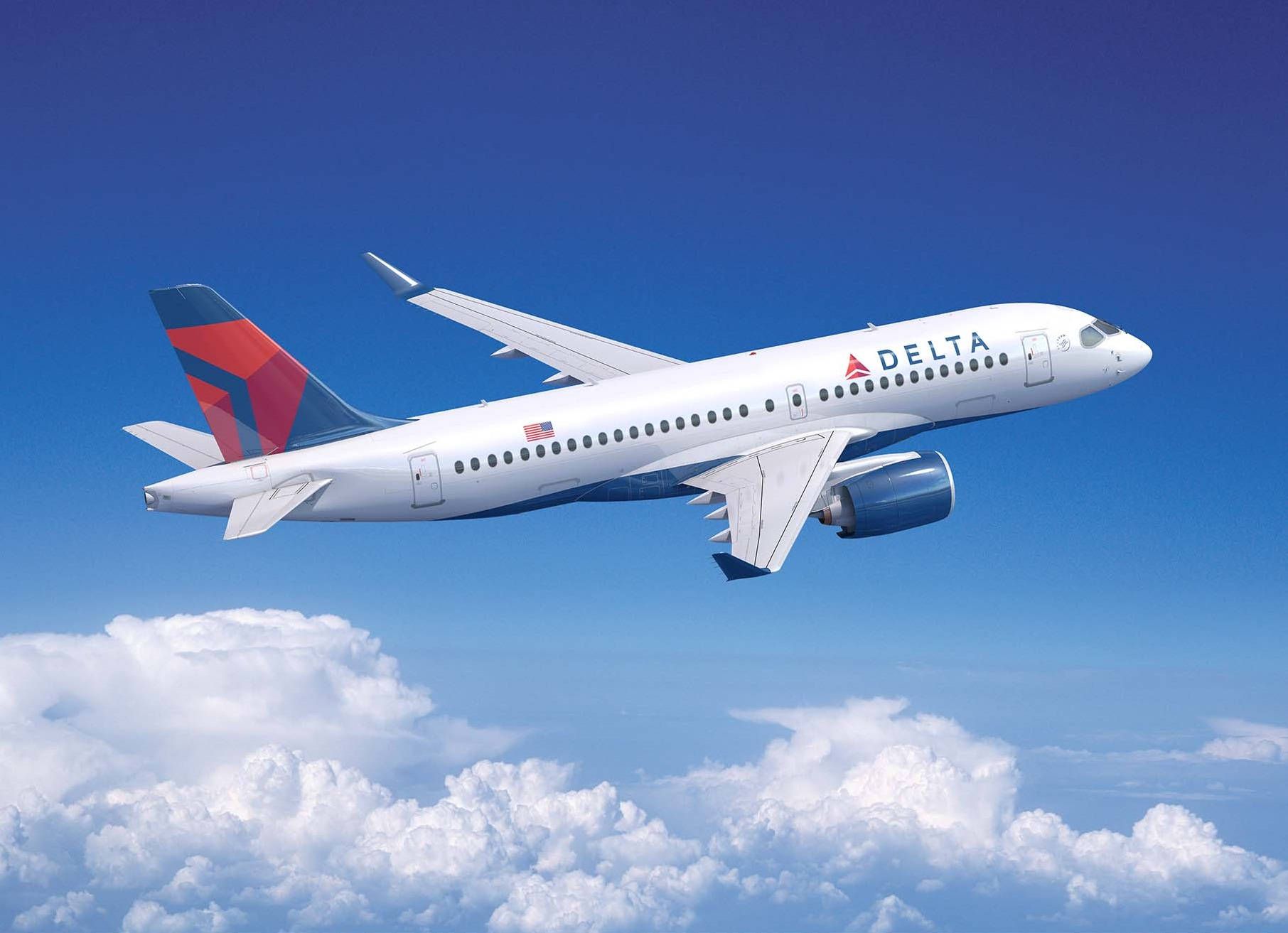 1812x1313 Download Delta Airlines Airplane Flying In The Sky Wallpaper