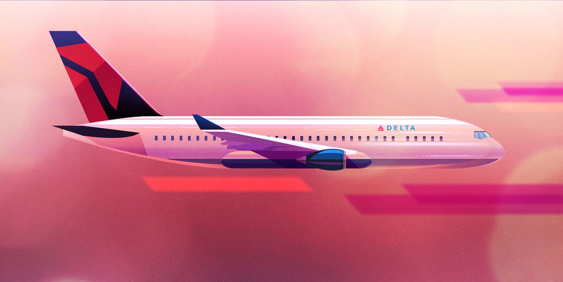 2268x1136 Wallpaper flight, style, minimalism, Board, art, the plane, liner, aircraft for mobile and desktop, section арт, resolution 2268x1136