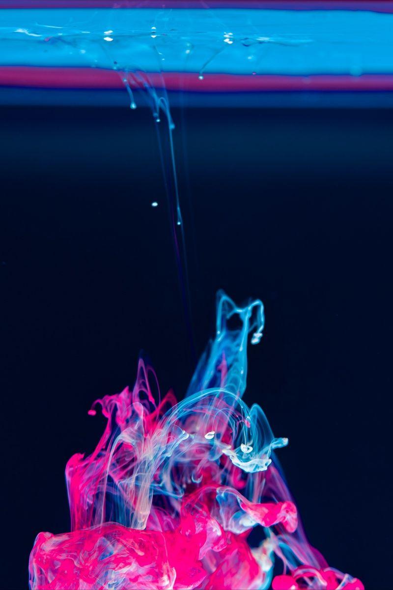 800x1200 Download wallpaper 800x1200 liquid, paint, macro, blue, pink