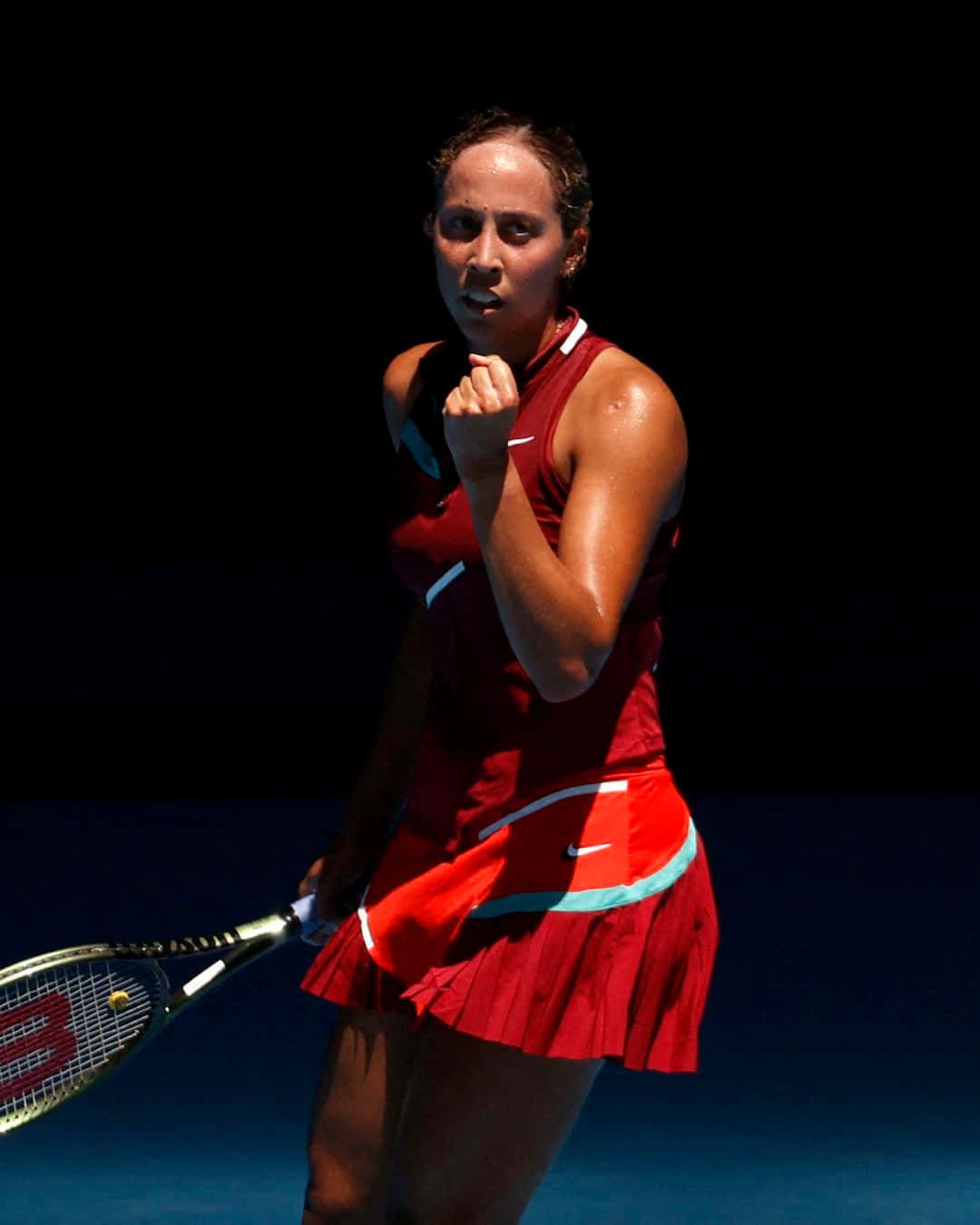 1080x1350 Download Madison Keys In Red Outfit Wallpaper