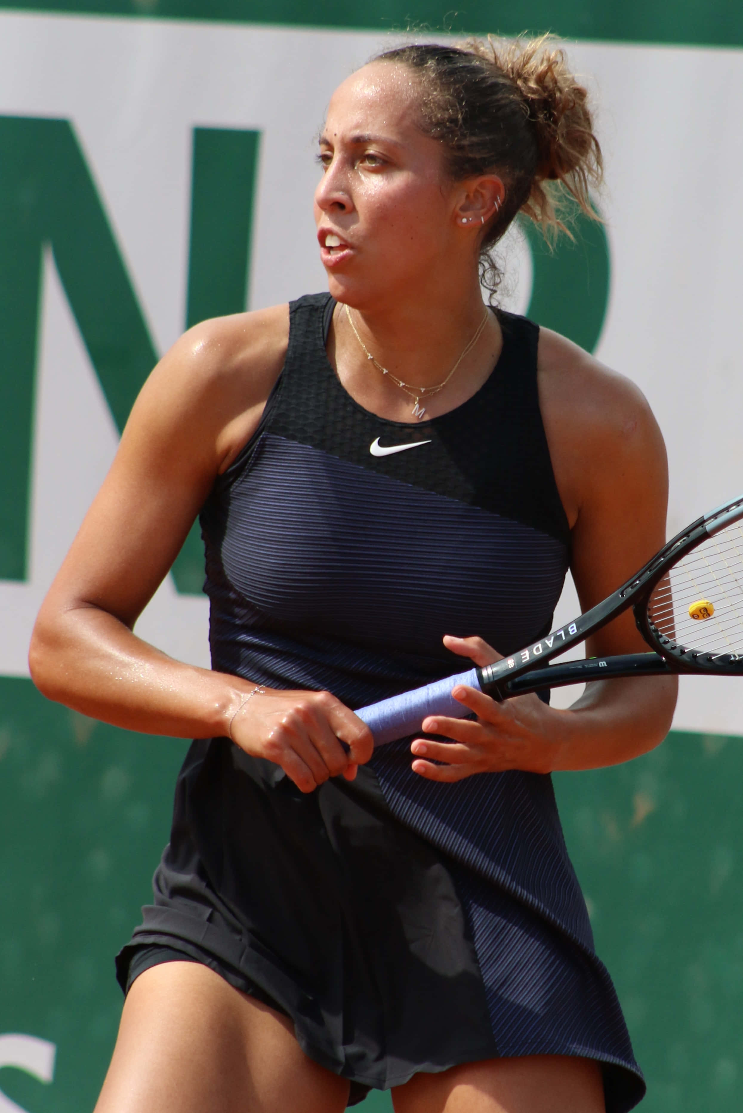 2490x3730 Download Madison Keys Radiates Strength in Black Tennis Outfit Wallpaper