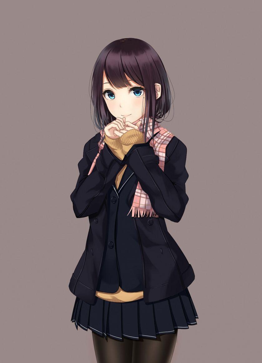 840x1160 Download School uniform, cute, anime girl wallpaper, 840x1160